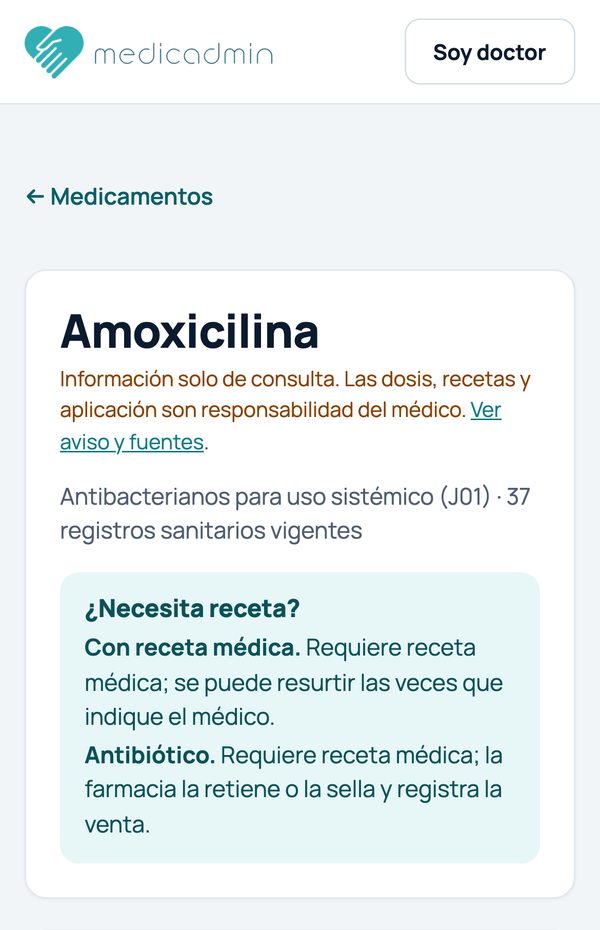 Diccionario público de medicamentos en el celular